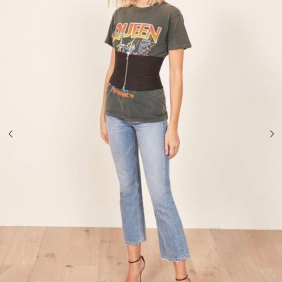 REFORMATION Rosemund BLACK waspie CORSET  S/M - Picture 2 of 5